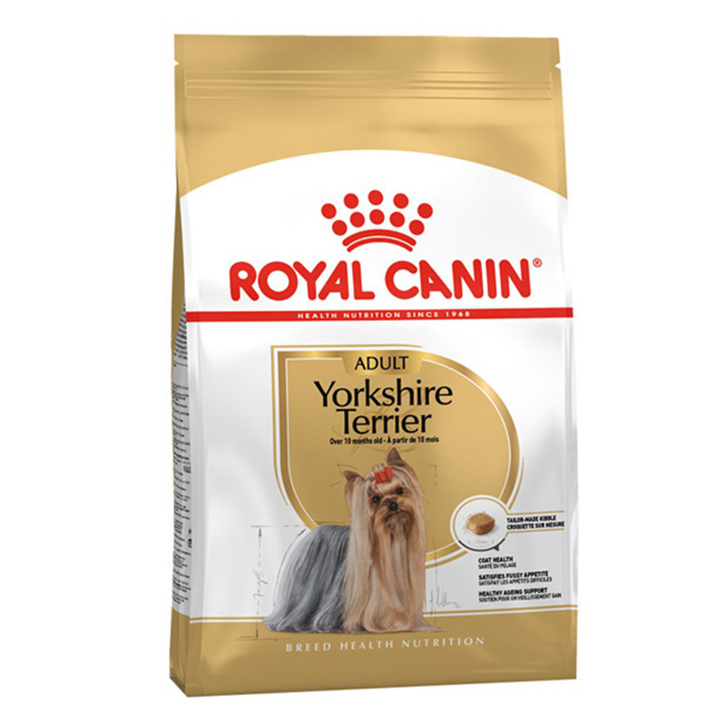  عکس بسته بندی غذای خشک سگ رویال کنین مدل Adult Yorkshire Terrier وزن 1.5 کیلوگرم 