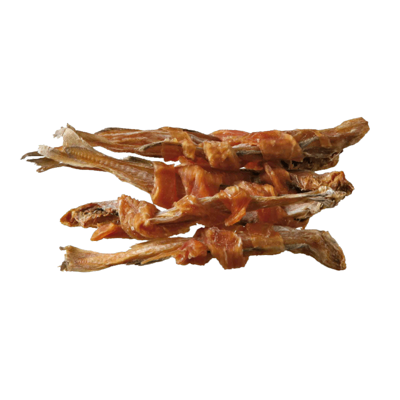  تصویر محتویات تشویقی سگ تریکسی مدل Fish Chicken Wraps با طعم مرغ و ماهی وزن 100 گرم 