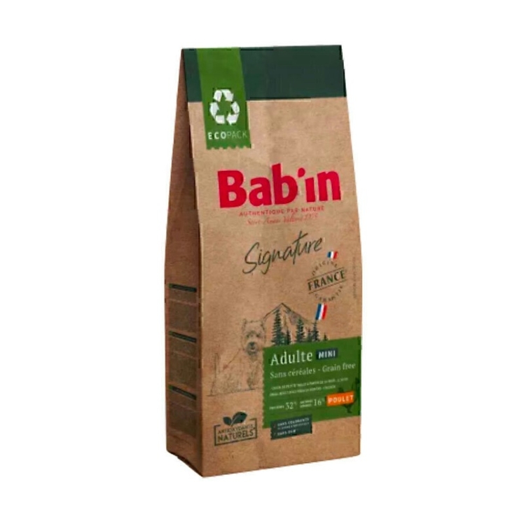 تصویر 2 غذای خشک سگ نژاد کوچک با طعم مرغ بابین Babin Mini Adult Grain Free وزن 2 کیلوگرم
