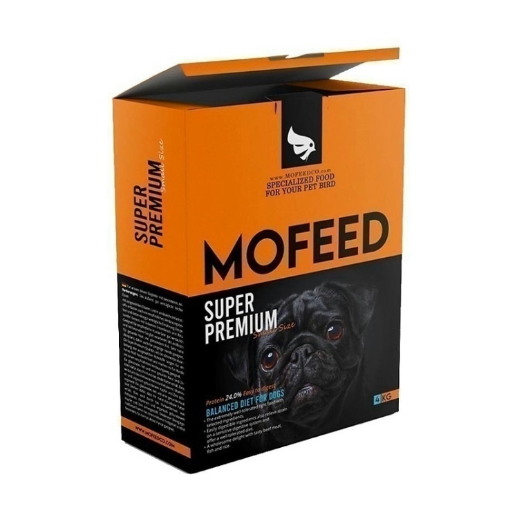 عکس راهنما تغذیه غذای خشک سوپر پریمیوم سگ مفید MoFeed Mini Adult Super Premium وزن 4 کیلوگرم