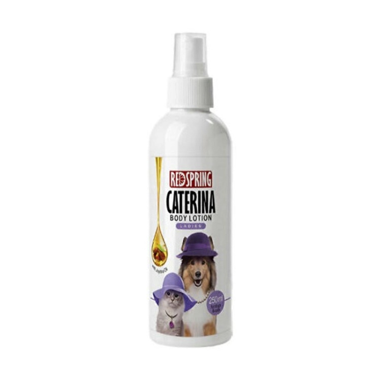 تصویر جزئیات لوسیون بدن کاترینا سگ و گربه رداسپرینگ Redspring Caterina Body Lotion حجم 250 میلی لیتر