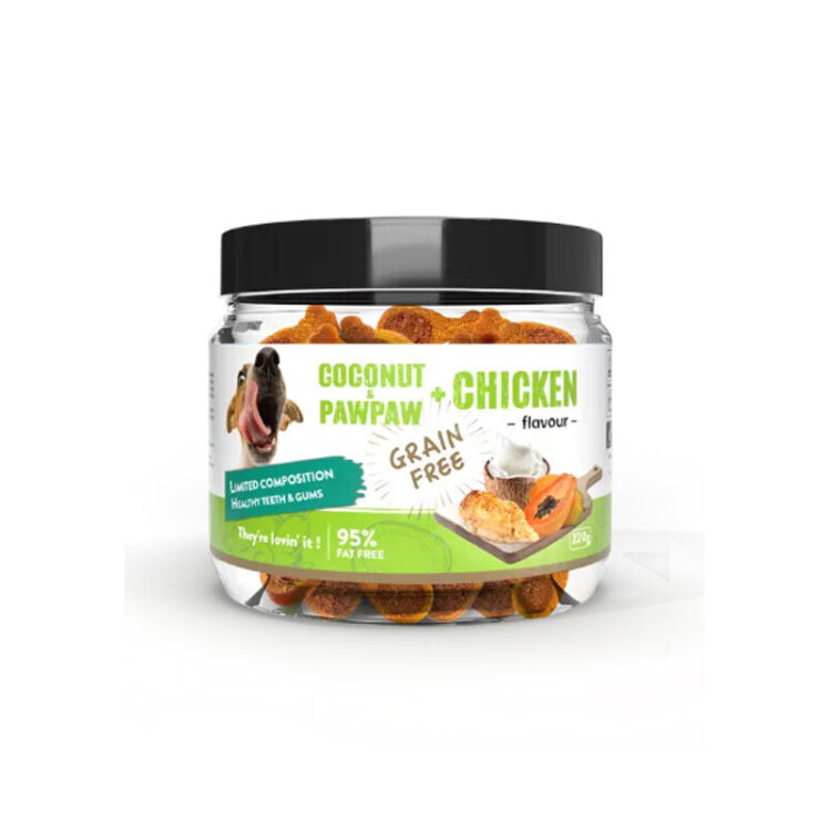 تصویر 1 تشویقی سگ بدون دانه هابون با طعم شیر نارگیل، پاپایا و مرغ Howbone Dog Snacks With Coconut,Pawpaw And Chicken Fla