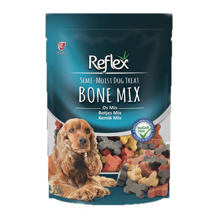 تصویر تشویقی سگ مدل بن رفلکس Reflex Bone Mix وزن 150 گرم