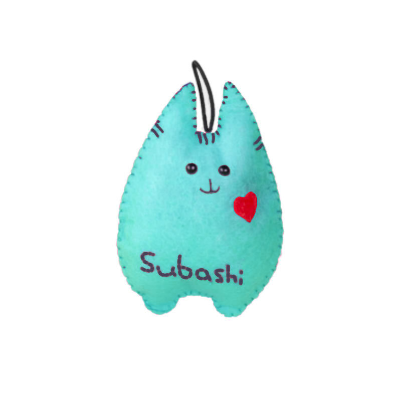 عکس عروسک گربه طرح گربه سوباشی Subashi Catnip Puppet رنگ فیروزه ای 