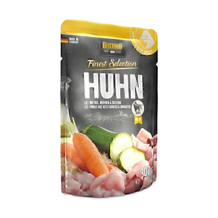 عکس محتویات پوچ سگ مرغ و برنج بلکاندو Belcando Chicken & Rice