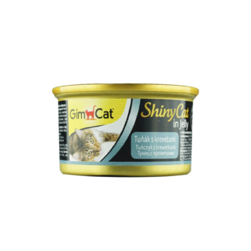  تصویر کنسرو غذای گربه جیم‌ کت با طعم ماهی تن و میگو GimCat Tuna & Shrimps وزن 70 گرم 