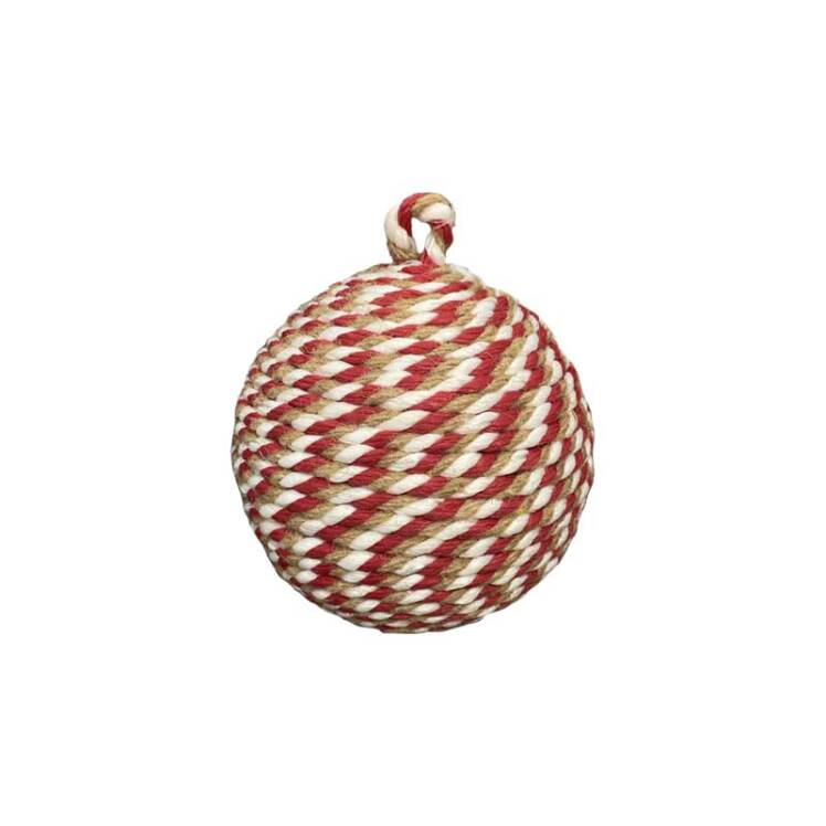 عکس اسباب بازی توپ کنفی حیوانات سایز بزرگ طناب کنفی٬ سفید و قرمز