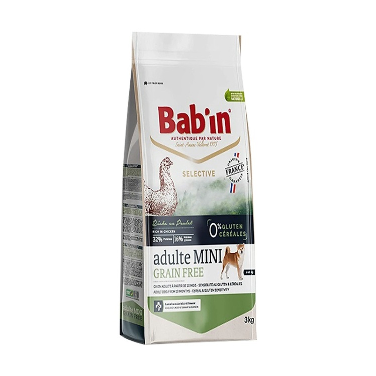 غذای خشک سگ بابین Babin Mini Adult Grain Free وزن 3 کیلوگرم کاتالوگ