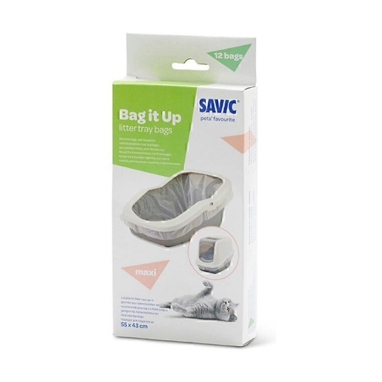تصویر روش استفاده کیسه مخصوص ظرف خاک گربه ساویک Savic Bag It Up Tray Bags بسته 12 عددی