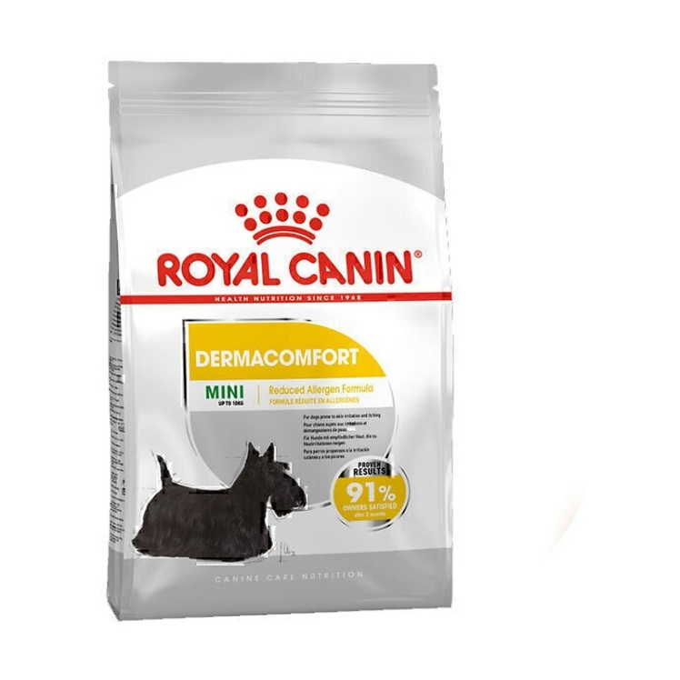 عکس غذای خشک سگ درما کامفورت رویال کنین Royal Canin DermaComfort Mini وزن 3 کیلوگرم دانه