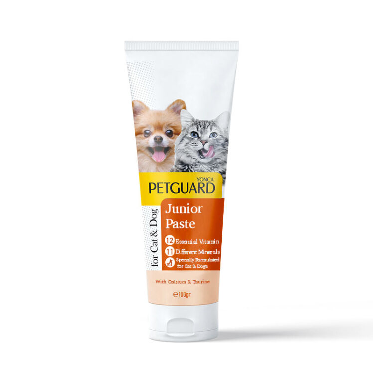 تصویر خمیر مکمل رشد توله سگ و بچه گربه پت‌گارد Petgurd Junior Paste وزن 100 گرم
