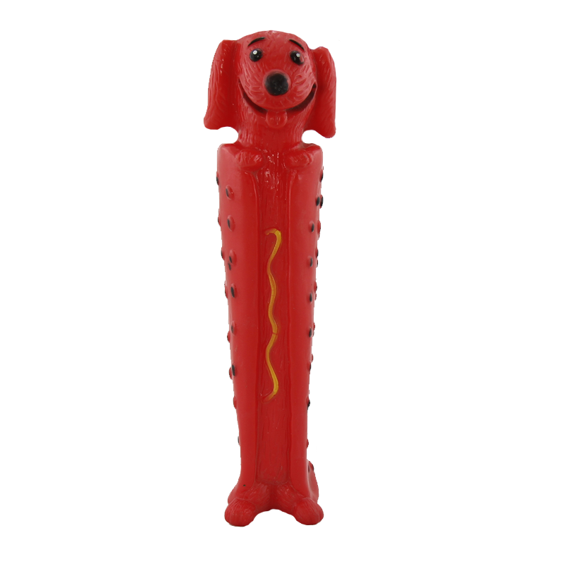  عکس اسباب بازی دندانی سگ جابز پت مدل سگ سوسیسی رنگ قرمز 