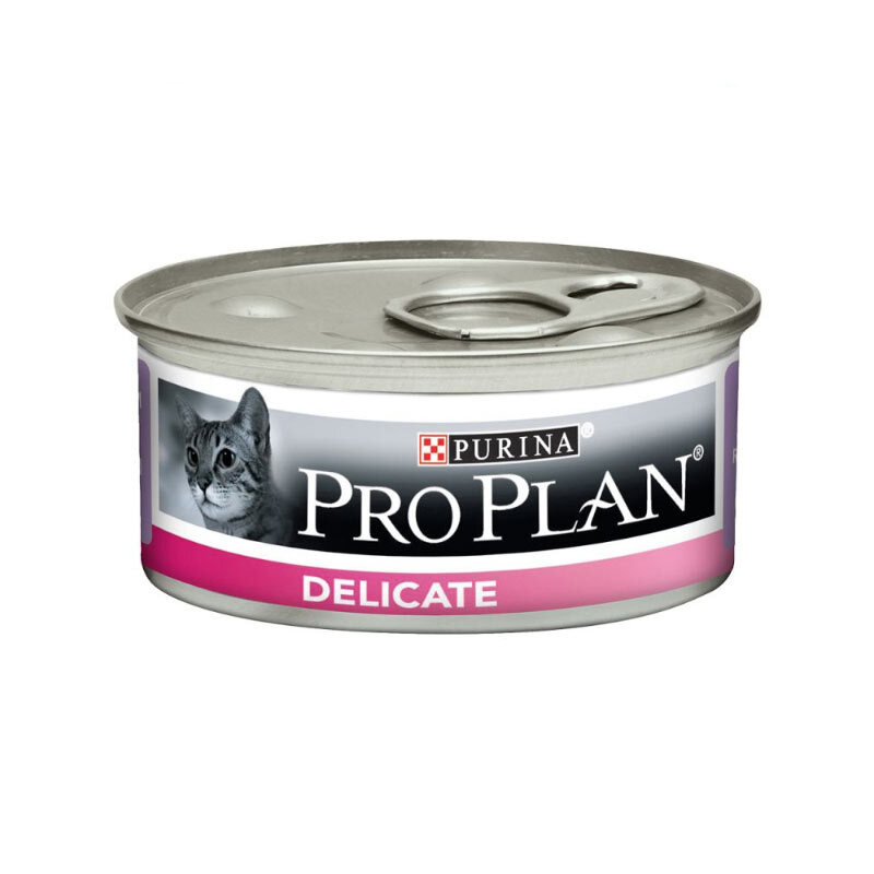  تصویر کنسرو غذای گربه بالغ پروپلن با طعم گوشت بوقلمون Pro Plan Delicate With Turkey وزن ۸۵ گرم 
