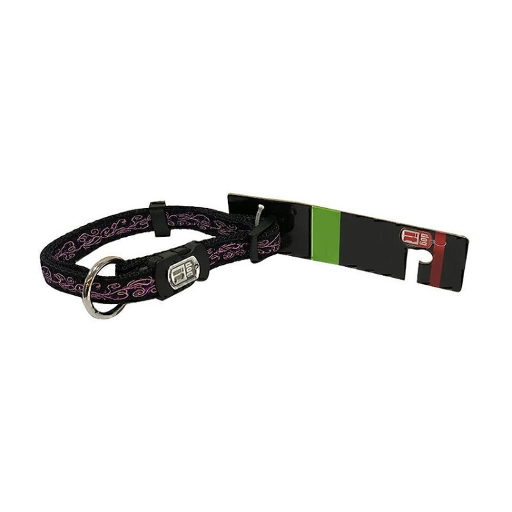 عکس قلاده گردنی بدون لید سگ هاگن Hagen Dogit NeckCollar Without Leash سایز XL زمینه مشکی با خط آبی و اسکلت های سفید