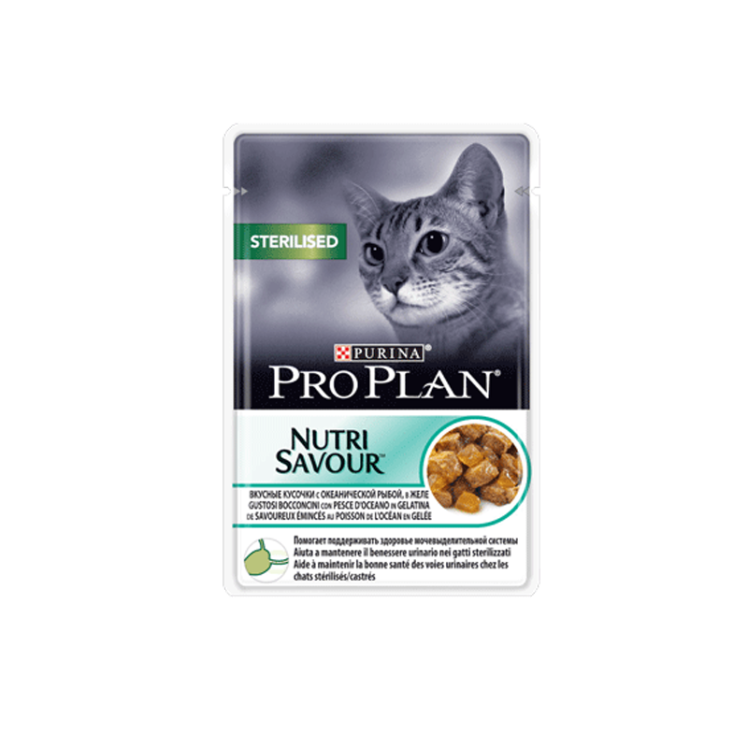 پوچ گربه عقیم شده پروپلن ProPlan Sterilised Salmon وزن 85 گرم 