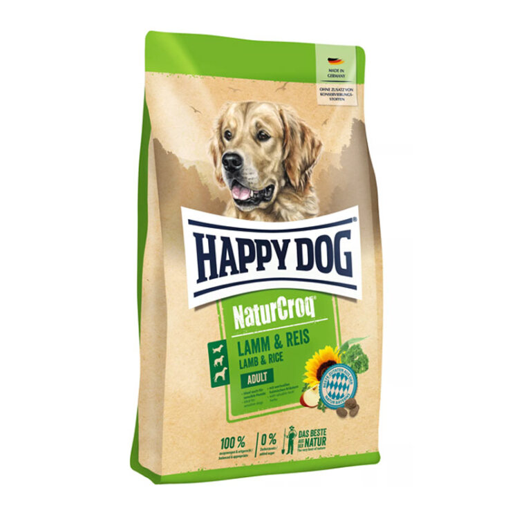 تصویر غذای خشک سگ بالغ هپی داگ با طعم گوشت بره و برنج Happy Dog NaturCroq Lamb & Rice وزن 15 کیلوگرم