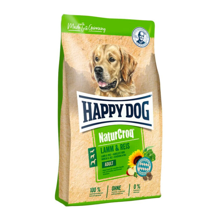 تصویر غذای خشک سگ هپی داگ با طعم گوشت بره و برنج Happy Dog NaturCroq Lamb & Rice وزن 4 کیلوگرم از نمای رو به رو