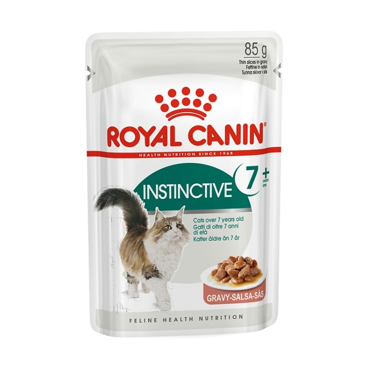 تصویر محتویات پوچ گربه مسن رویال کنین Royal Canin Instinctive 7+ In Gravy وزن 85 گرم