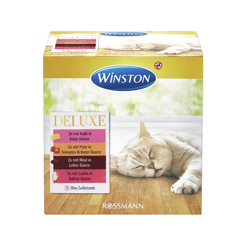  عکس بسته پوچ گربه وینستون مدل Deluxe Sauce Pack مجموعه 8 عددی 