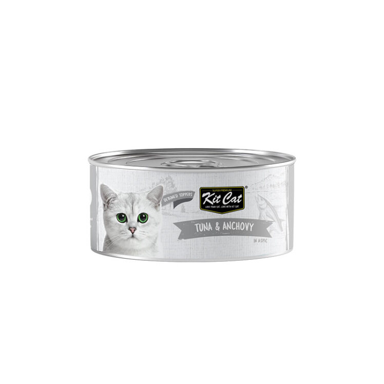 تصویر کنسرو غذای گربه کیت کت با طعم ماهی تن و ماهی ساردین KitCat Tuna & Anchovy وزن 80 گرم