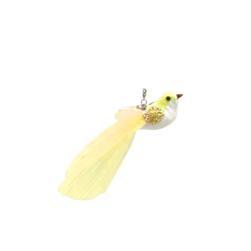  تصویر اسباب بازی پرنده فنری گربه Cat Feather Toy رنگ زرد 