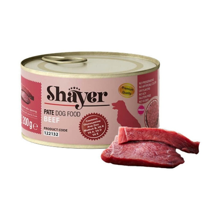 تصویر 2 کنسرو پته سگ با طعم گوشت قرمز شایر Shayer Pate With Beef وزن 200