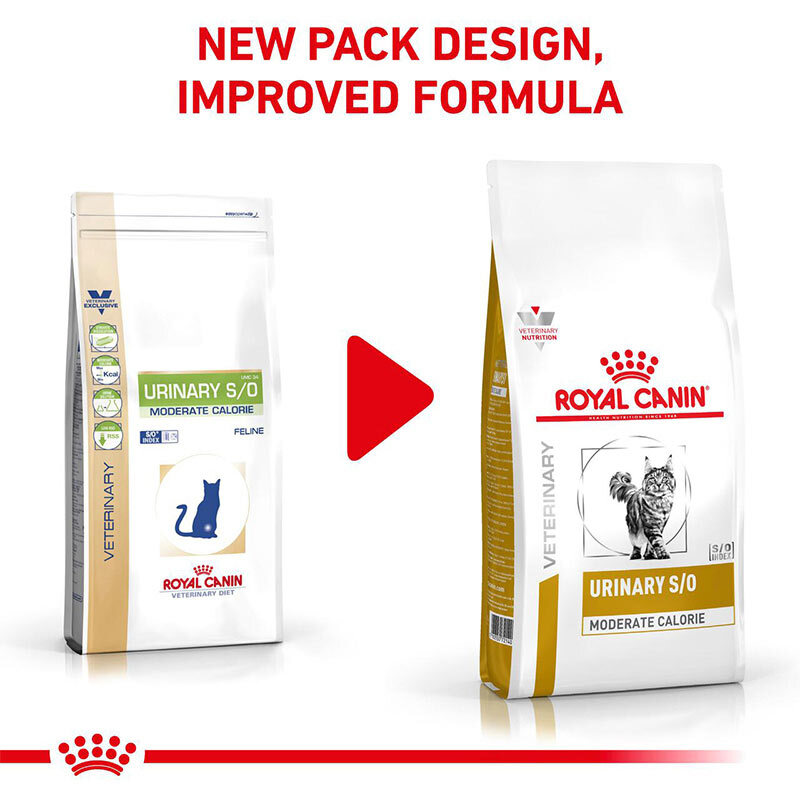  تصویر ارتقای بسته بندی غذای خشک گربه یورینری رویال کنین Royal Canin Urinary S/O Moderate وزن 1.5 کیلوگرم 