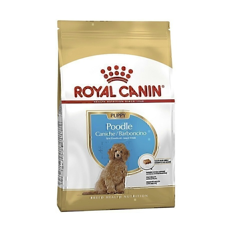 تصویر دانهی غذای خشک توله سگ رویال کنین Royal Canin Puppy Poodle وزن 3 کیلوگرم از نمای رو به رو