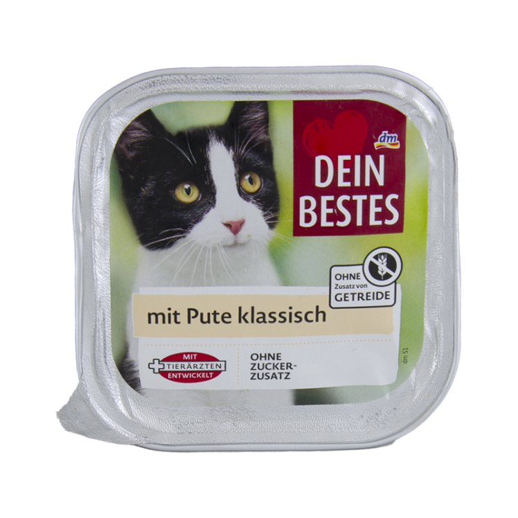 غذای کاسه ای گربه دین بستس با طعم بوقلمون Dein Bestes Turkey وزن 100 گرم