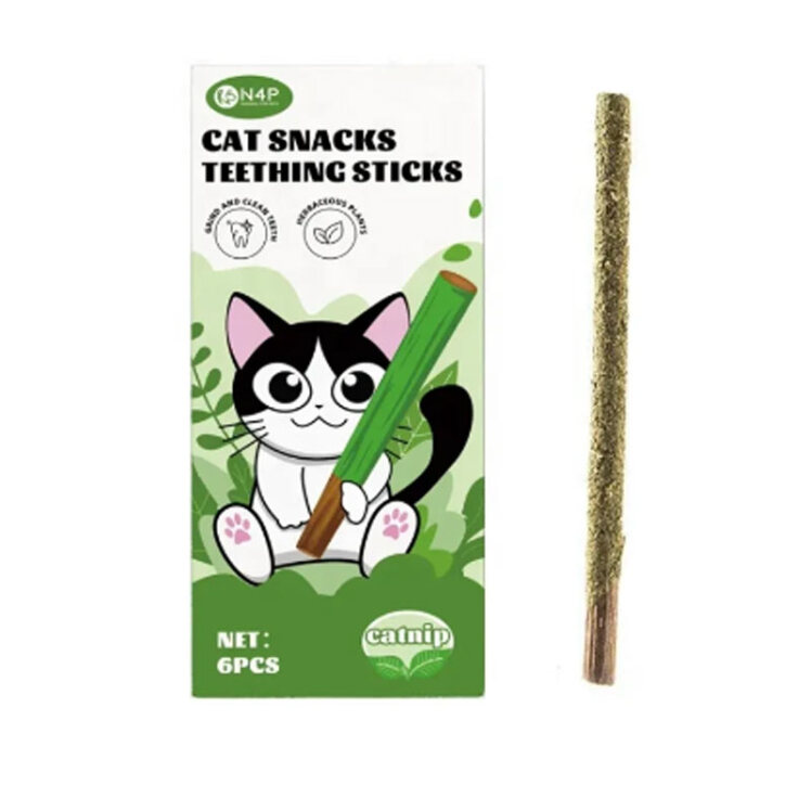 تصویر 1 تشویقی مدادی دنتال گربه ان فور پی با طعم کت نیپ N4P Cat Snacks With Catnip بسته 6 عددی