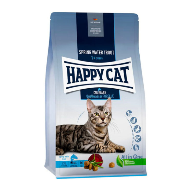 تصویر غذای خشک گربه هپی کت با طعم ماهی قزل آلا Happy Cat Culinary Trout وزن 4 کیلوگرم از نمای رو به رو