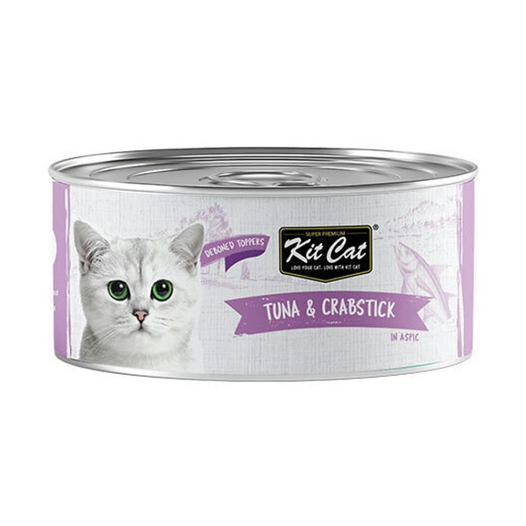 تصویر کنسرو غذای گربه کیت کت با طعم ماهی تن و خرچنگ KitCat Tuna & Crab وزن 80 گرم