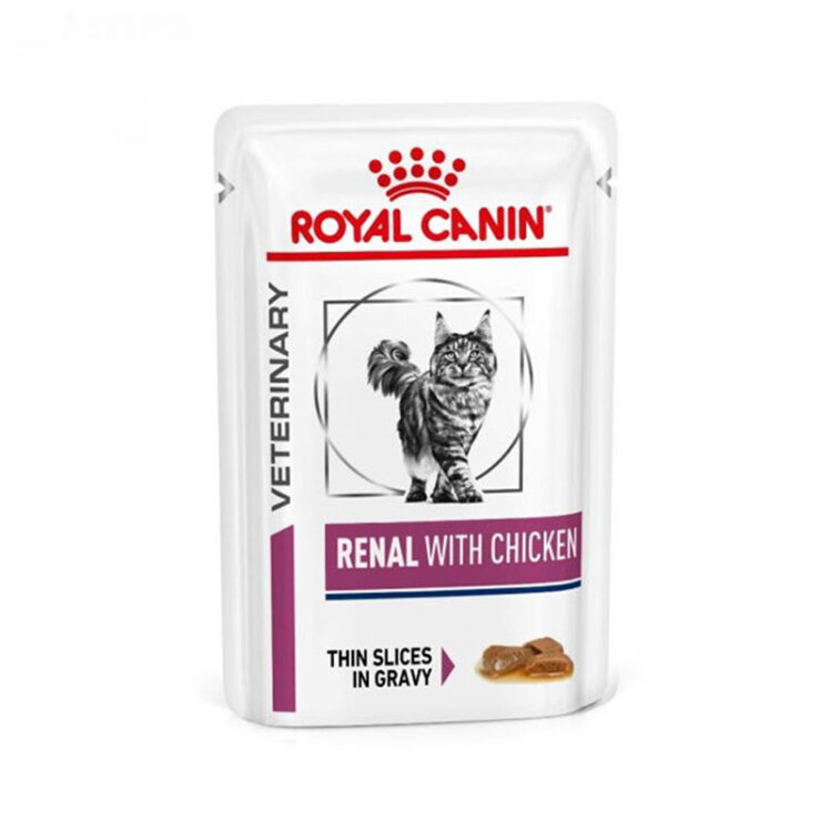 تصویر دوم پوچ گربه رویال کنین با طعم مرغ Royal Canin Renal Chicken وزن ۸۵ گرم