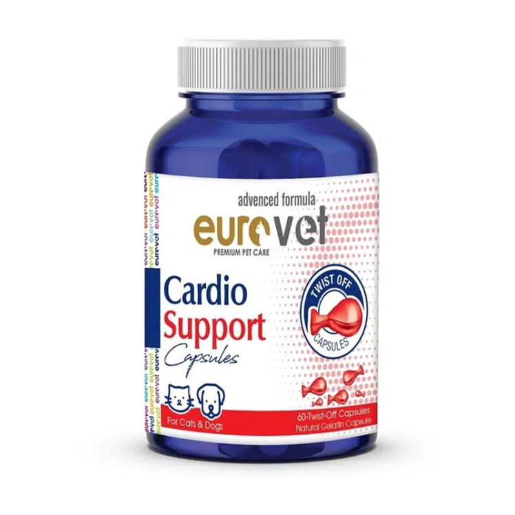 عکس بستهبندی قرص مکمل بهبود و تقویت کننده قلب حیوانات یورووت Europet Cardio Support بسته 60 عددی