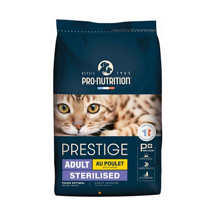 تصویر بسته بندی قدیمی و جدید تصویر غذای خشک گربه عقیم شده پرونوتریشن با طعم مرغ Pro Nutrition Adult Sterilised With Chic