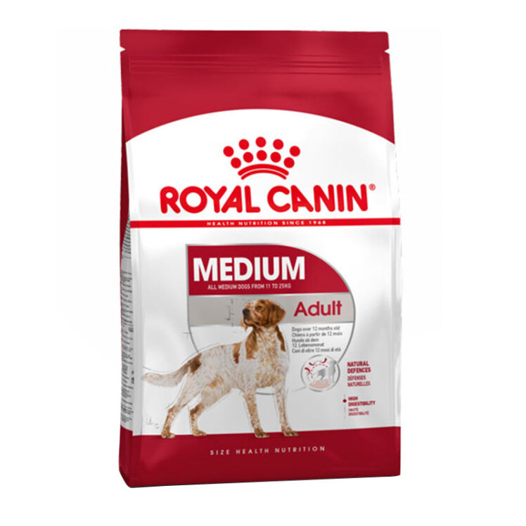 تصویر غذای خشک سگ بالغ نژاد متوسط رویال کنین مدل Royal Canin Medium Adult وزن 15 کیلوگرم