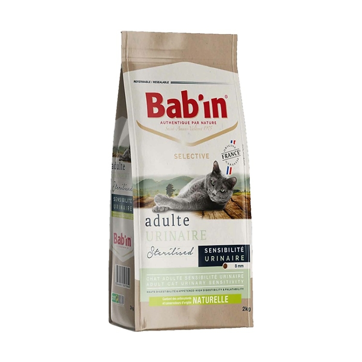 کاتالوگ غذای خشک گربه بابین عقیم شده Babin Sterilised Urinary وزن 2 کیلوگرم 