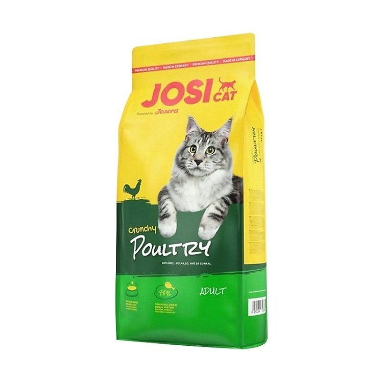 تصویر محتویات غذای خشک گربه جوسرا با طعم مرغ JosiCat Crunchy Poultry وزن 18 کیلوگرم
