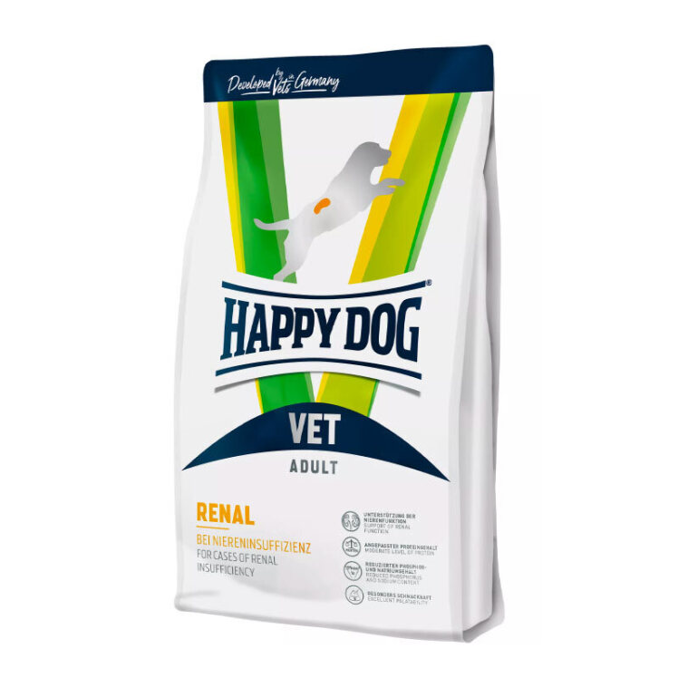 تصویر غذای خشک درمانی مشکلات کلیوی سگ هپی داگ Happy Dog VET Diet Renal وزن 1 کیلوگرم