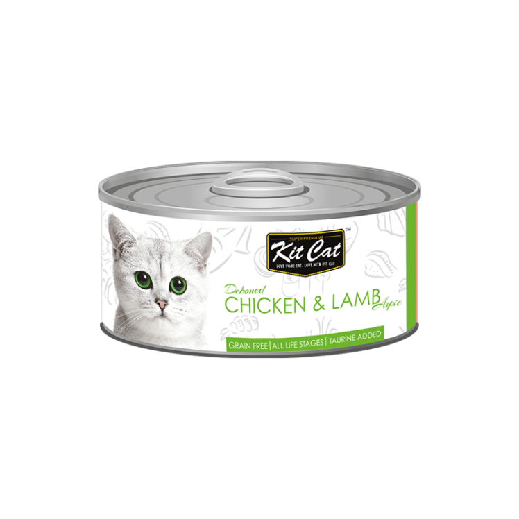کنسرو غذای گربه کیت کت با طعم مرغ و بره KitCat Chicken & Lamb وزن 80 گرم