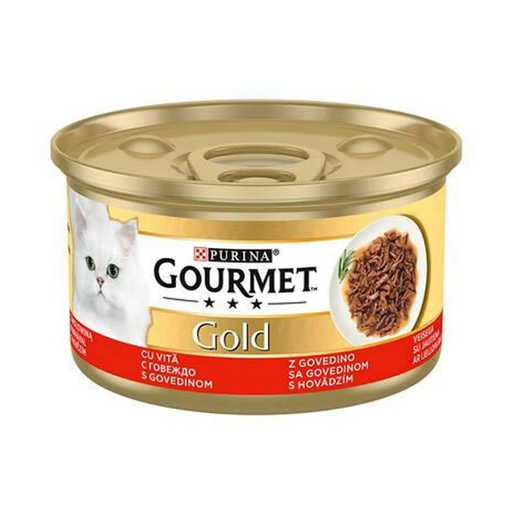 تصویر 1 کنسرو گربه گلد گورمت با طعم فیله گوشت گاو در سس Gourmet Gold With Beef وزن 85 گرم