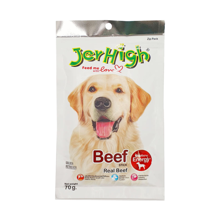 تشویقی سگ جرهای با طعم گوشت گاو Jerhigh Stick Beef وزن 70 گرم 
