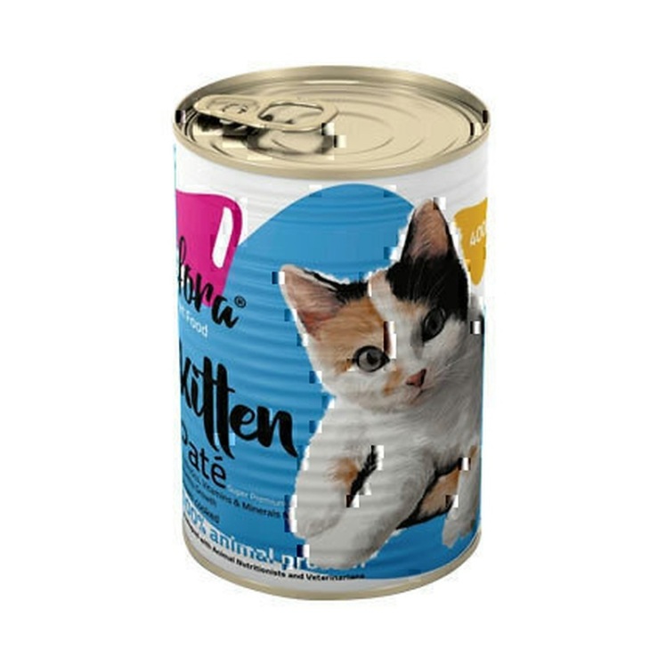 عکس بافت و حتویات کنسرو غذای بچه گربه فیفورا با طعم میکس گوشت Fifora Kitten Pate Mix Premium وزن 400 گرم