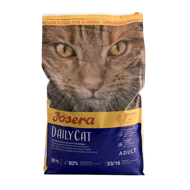  تصویر غذای خشک گربه جوسرا مدل Dailycat وزن 10 کیلوگرم رو به رو 