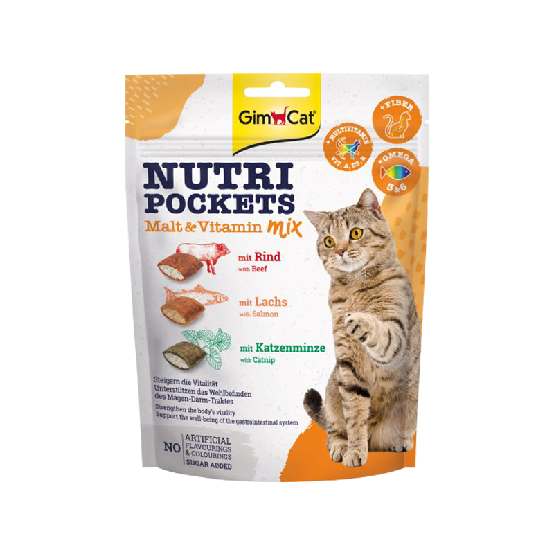  اسنک نوتری مولتی ویتامین و مالت گربه جیم کت GimCat Nutri Multi Vitamin & Malt وزن 150 گرم 