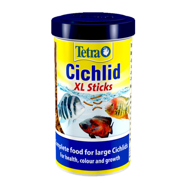 عکس قوطی غذای استیک بلند مخصوص ماهی سیچلاید تترا Tetra Cichlid XL Sticks حجم 1 لیتر