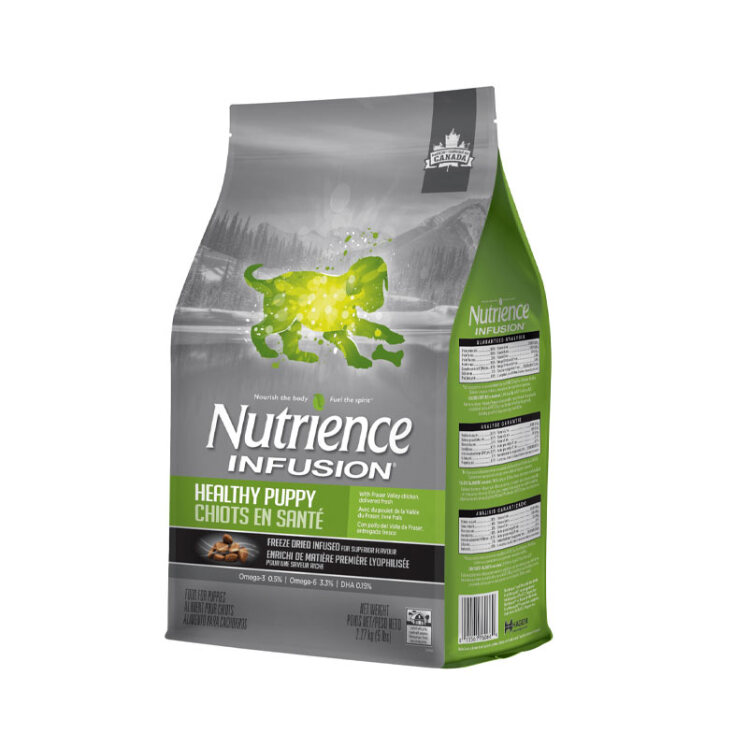 عکس روش مصرف غذای خشک توله سگ نوترینس اینفیوژن با طعم مرغ Nutrience Infusion Healthy Puppy With Chicken وزن 2.27 کیلوگرم