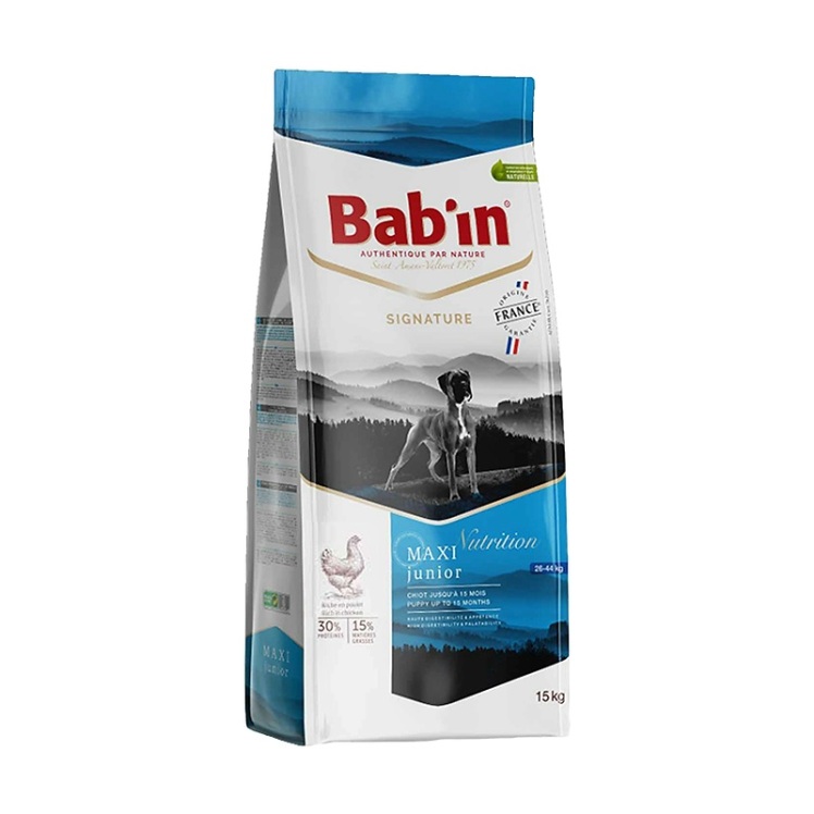 غذای خشک توله سگ بابین Babin Maxi Junior وزن 15 کیلوگرم