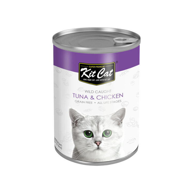 تصویر کنسرو غذای گربه کیت کت با طعم ماهی تن و مرغ KitCat Tuna & Chicken وزن 400 گرم