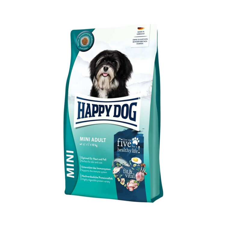 تصویر غذای خشک سگ بالغ نژاد کوچک هپی داگ Happy Dog Mini Adult Fit & Vital وزن 4 کیلوگرم